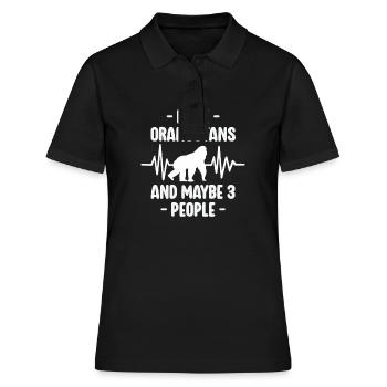 I Like Orangutans - Funny Orangutan - Women's Polo Shirt - black - Front - Ailine (174cm)