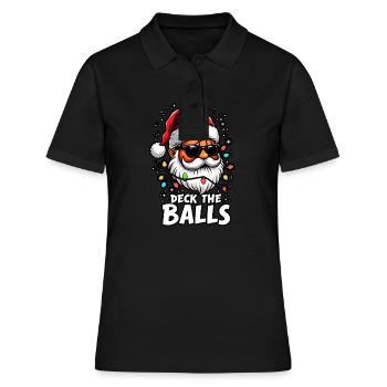 Basketball Im Weihnachtsmannkostüm-Deck The Balls - Frauen Polo Shirt - Schwarz - Vorne - Ailine (174cm)
