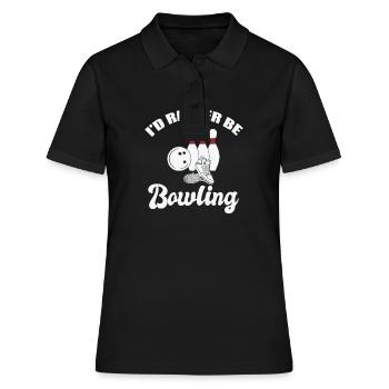 Kegeln - Frauen Polo Shirt - Schwarz - Vorne - Ailine (174cm)