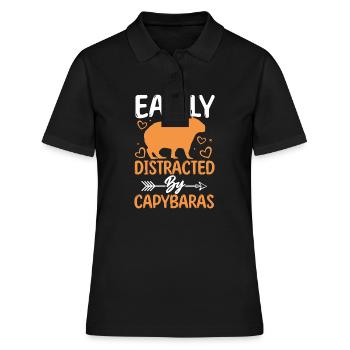 Capybara - Frauen Polo Shirt - Schwarz - Vorne - Ailine (174cm)