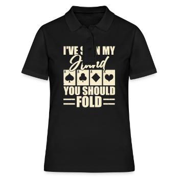 Poker Glücksspiel Lustiger Poker Spieler - Frauen Polo Shirt - Schwarz - Vorne - Ailine (174cm)