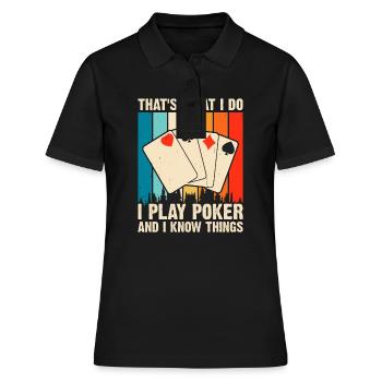 Poker Card Game Gambling Funny Poker Gambler - Women's Polo Shirt - black - Front - Ailine (174cm)