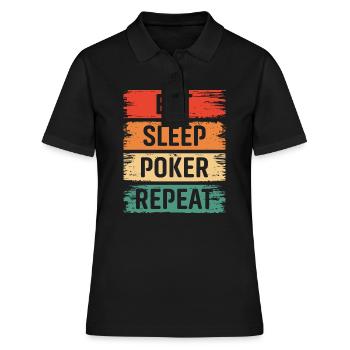 Poker Glücksspiel Lustiger Poker Spieler - Frauen Polo Shirt - Schwarz - Vorne - Ailine (174cm)
