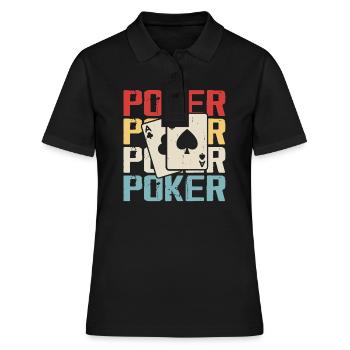 Poker Card Game Gambling Funny Poker Gambler - Women's Polo Shirt - black - Front - Ailine (174cm)