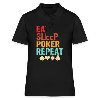 Poker Card Game Gambling Funny Poker Gambler - Women's Polo Shirt - black - Front - Ailine (174cm)
