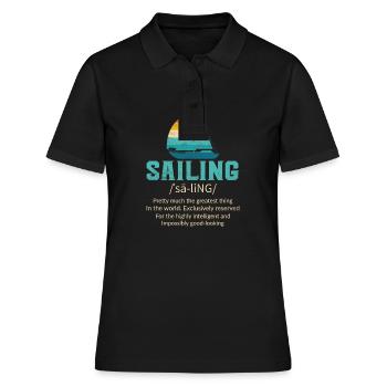 Sailing Boat Sailor - Women's Polo Shirt - black - Front - Ailine (174cm)