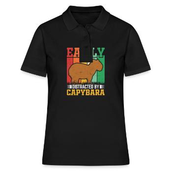 Capybara - Frauen Polo Shirt - Schwarz - Vorne - Ailine (174cm)