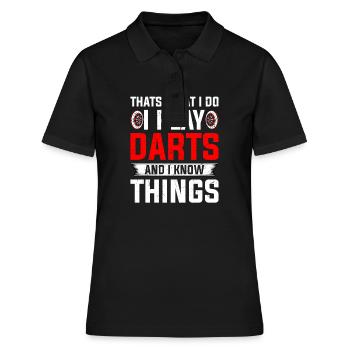 Darts Player 180 Dart - Women's Polo Shirt - black - Front - Ailine (174cm)