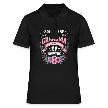 Soon grandma, soon to be grandma - Women's Polo Shirt - black - Front - Ailine (174cm)