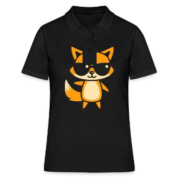 Fuchs 18 - Frauen Polo Shirt - Schwarz - Vorne - Ailine (174cm)