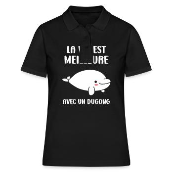 Dugong - Frauen Polo Shirt - Schwarz - Vorne - Ailine (174cm)
