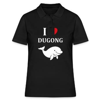 Dugong - Frauen Polo Shirt - Schwarz - Vorne - Ailine (174cm)