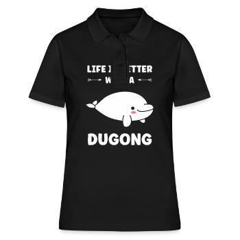 Dugong - Frauen Polo Shirt - Schwarz - Vorne - Ailine (174cm)
