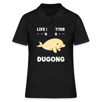 Dugong - Frauen Polo Shirt - Schwarz - Vorne - Ailine (174cm)
