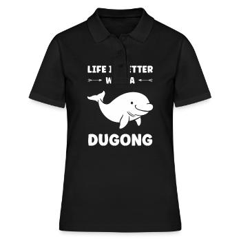 Dugong - Frauen Polo Shirt - Schwarz - Vorne - Ailine (174cm)