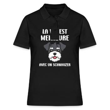 Schnauzer - Frauen Polo Shirt - Schwarz - Vorne - Ailine (174cm)