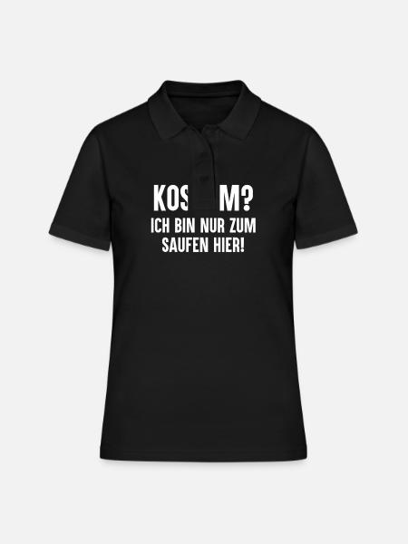 Kostüm Karneval Fasching - Frauen Polo Shirt - Schwarz