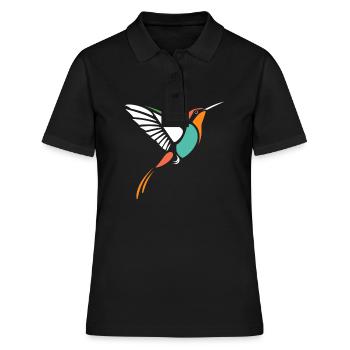 Kolibri - Frauen Polo Shirt - Schwarz - Vorne - Ailine (174cm)