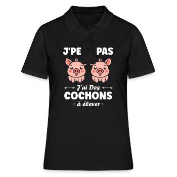 cochon - Polo Femme - noir - Devant - Ailine (174cm)