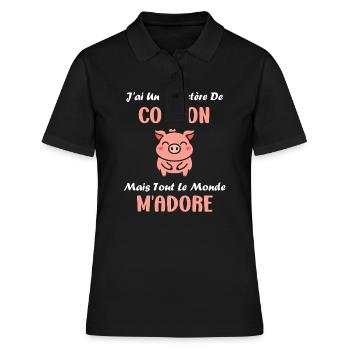 cochon - Polo Femme - noir - Devant - Ailine (174cm)