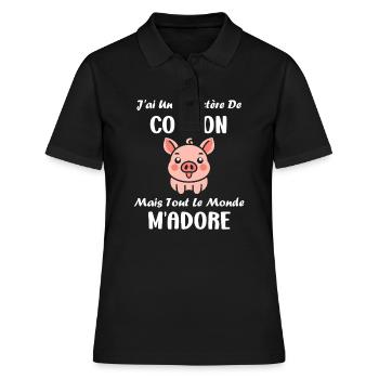 cochon - Polo Femme - noir - Devant - Ailine (174cm)