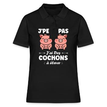 cochon - Polo Femme - noir - Devant - Ailine (174cm)