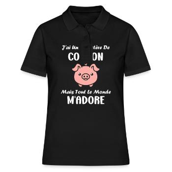cochon - Polo Femme - noir - Devant - Ailine (174cm)