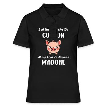 cochon - Polo Femme - noir - Devant - Ailine (174cm)