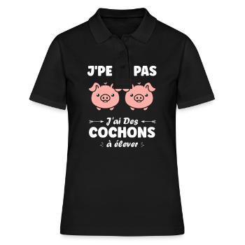 cochon - Polo Femme - noir - Devant - Ailine (174cm)