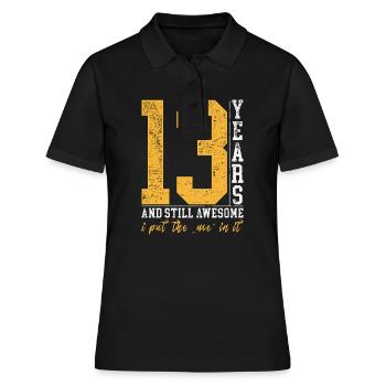 13 ans d’anniversaire cadeau enfants garçon fille - Polo Femme - noir - Devant - Ailine (174cm)