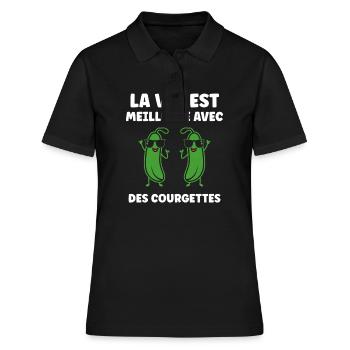Zucchini Humor - Women's Polo Shirt - black - Front - Ailine (174cm)