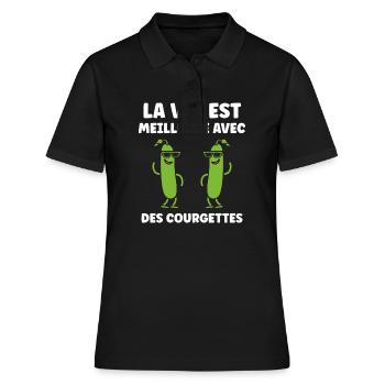 Zucchini Humor - Women's Polo Shirt - black - Front - Ailine (174cm)
