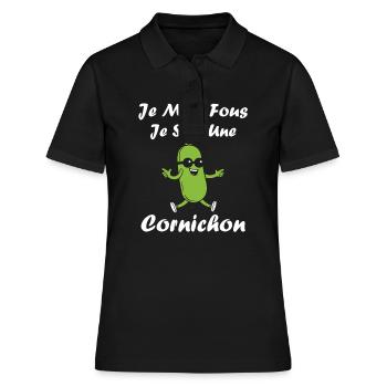 Humour Cornichon - Polo Femme - noir - Devant - Ailine (174cm)