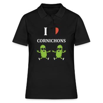 Humour Cornichon - Polo Femme - noir - Devant - Ailine (174cm)