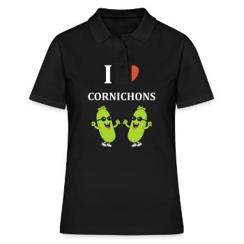 Humour Cornichon - Polo Femme - noir - Devant - Ailine (174cm)