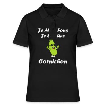 Humour Cornichon - Polo Femme - noir - Devant - Ailine (174cm)