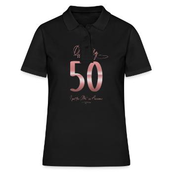 Cadeau officiel 50 ans d’anniversaire des femmes - Polo Femme - noir - Devant - Ailine (174cm)