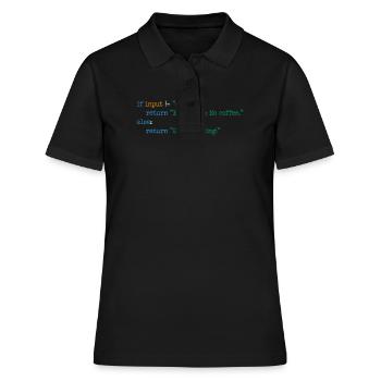 Café Code Programmeur Informatique Cadeau - Polo Femme - noir - Devant - Ailine (174cm)