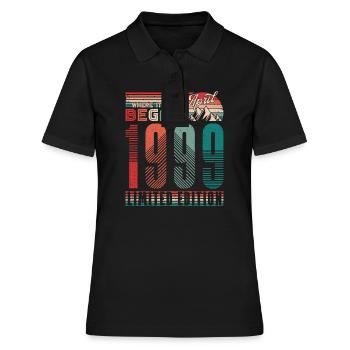 Anniversaire 1999 Vintage Avril Rétro Cadeau - Polo Femme - noir - Devant - Ailine (174cm)