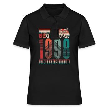 Geburtstag 1998 Jahrgang April Retro Geschenk - Frauen Polo Shirt - Schwarz - Vorne - Ailine (174cm)