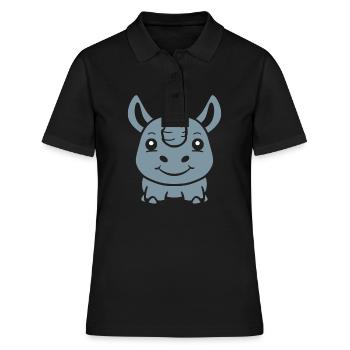 Nashorn - Frauen Polo Shirt - Schwarz - Vorne - Ailine (174cm)