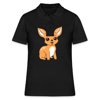 Reh - Frauen Polo Shirt - Schwarz - Vorne - Ailine (174cm)