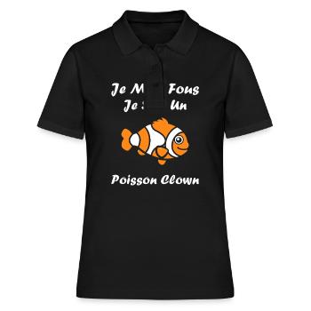 Humour Poisson rouge - Polo Femme - noir - Devant - Ailine (174cm)