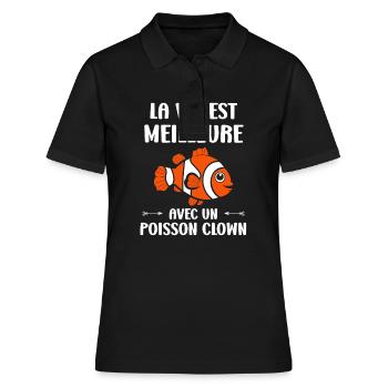 Humour Poisson rouge - Polo Femme - noir - Devant - Ailine (174cm)