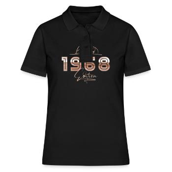 Édition limitée 1968 Cadeau d’anniversaire rétro - Polo Femme - noir - Devant - Ailine (174cm)