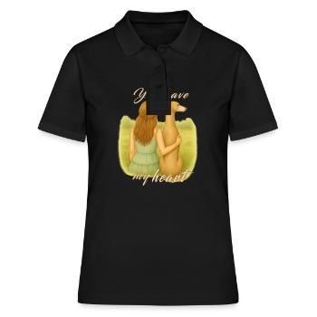 Windhund Liebe - Frau mit Hund - Frauen Polo Shirt - Schwarz - Vorne - Ailine (174cm)