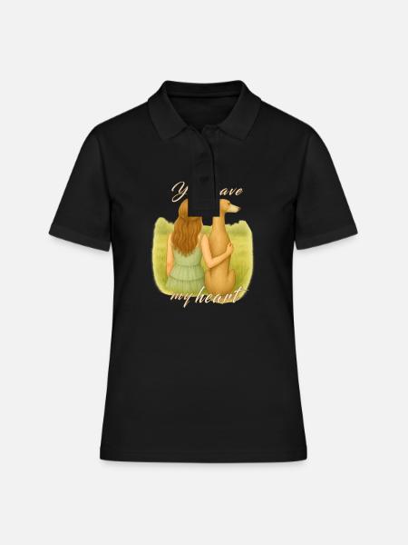 Greyhound Love - Femme avec chien - Polo Femme - noir