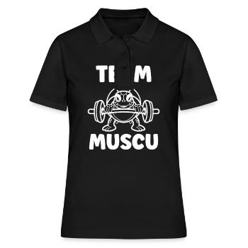 Animaux Humour musculation - Polo Femme - noir - Devant - Ailine (174cm)