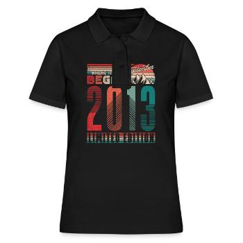 Geburtstag 2013 Jahrgang September Retro Geschenk - Frauen Polo Shirt - Schwarz - Vorne - Ailine (174cm)