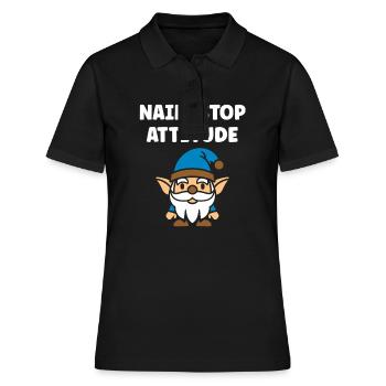 Zwerg - Frauen Polo Shirt - Schwarz - Vorne - Ailine (174cm)